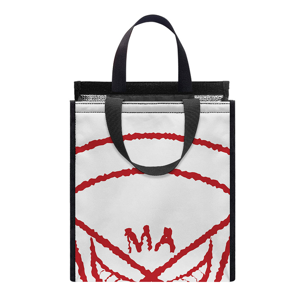 Red Satanic Pentagram Symbol Print Insulated Lunch Tote