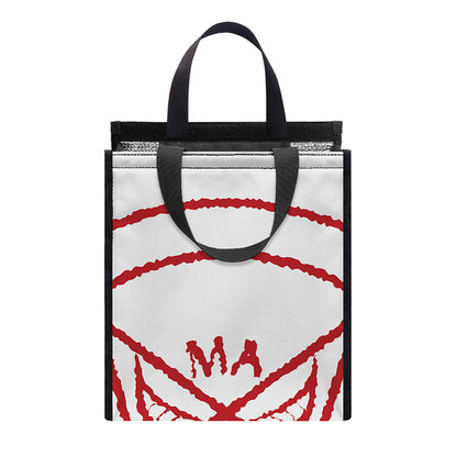 Red Satanic Pentagram Symbol Print Insulated Lunch Tote