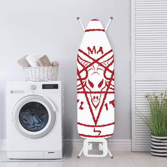 Red Satanic Pentagram Symbol Print Ironing Board Cover