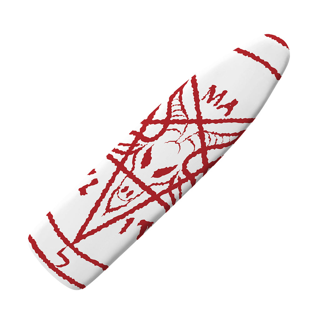 Red Satanic Pentagram Symbol Print Ironing Board Cover