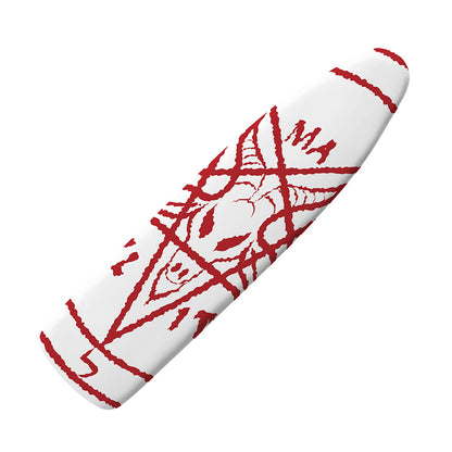 Red Satanic Pentagram Symbol Print Ironing Board Cover