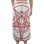Red Satanic Pentagram Symbol Print Lantern Pants
