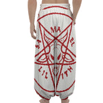 Red Satanic Pentagram Symbol Print Lantern Pants