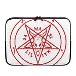 Red Satanic Pentagram Symbol Print Laptop Sleeve