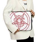 Red Satanic Pentagram Symbol Print Laptop Sleeve