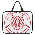 Red Satanic Pentagram Symbol Print Laptop Sleeve With Handle
