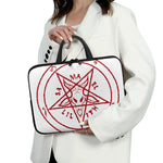 Red Satanic Pentagram Symbol Print Laptop Sleeve With Handle