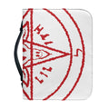 Red Satanic Pentagram Symbol Print Leather Bible Cover