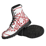 Red Satanic Pentagram Symbol Print Backpack