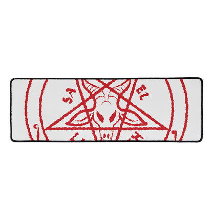 Red Satanic Pentagram Symbol Print Long Kitchen Mat
