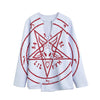 Red Satanic Pentagram Symbol Print Long Sleeve Short Coat