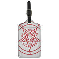 Red Satanic Pentagram Symbol Print Luggage Tag