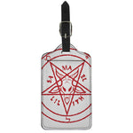 Red Satanic Pentagram Symbol Print Luggage Tag