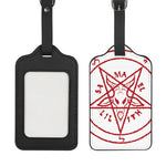 Red Satanic Pentagram Symbol Print Luggage Tag