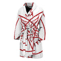 Red Satanic Pentagram Symbol Print Men's Bathrobe