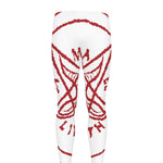 Red Satanic Pentagram Symbol Print Men's leggings