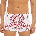 Red Satanic Pentagram Symbol Print Men's Short Boxer Briefs