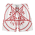 Red Satanic Pentagram Symbol Print Men's Swim Trunks