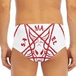 Red Satanic Pentagram Symbol Print Men's Triangle Swim Briefs