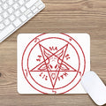 Red Satanic Pentagram Symbol Print Mouse Pad