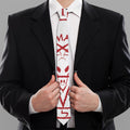 Red Satanic Pentagram Symbol Print Necktie