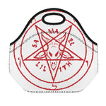 Red Satanic Pentagram Symbol Print Neoprene Lunch Bag