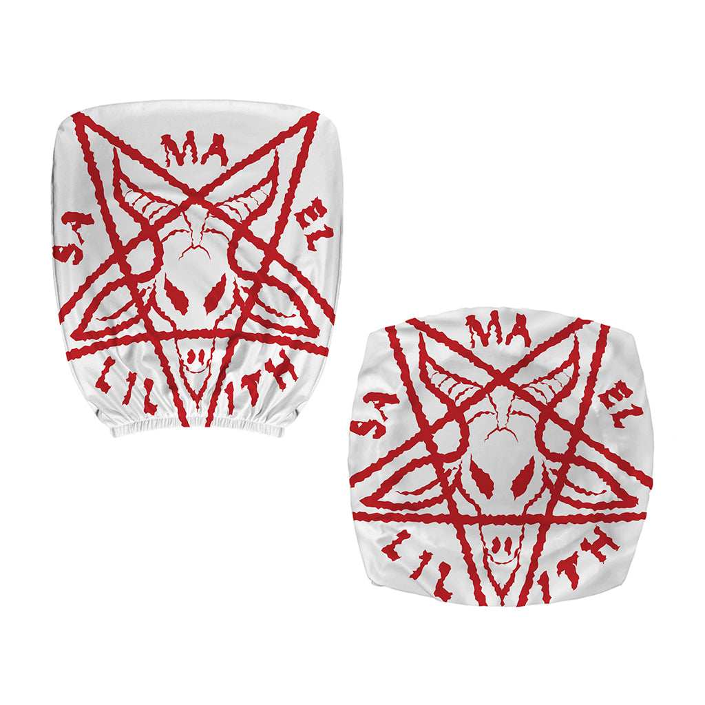 Red Satanic Pentagram Symbol Print Office Chair Cover