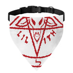 Red Satanic Pentagram Symbol Print Over The Collar Dog Bandana