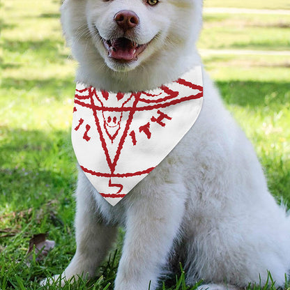 Red Satanic Pentagram Symbol Print Over The Collar Dog Bandana