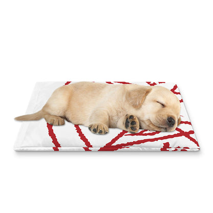 Red Satanic Pentagram Symbol Print Pet Cooling Mat Cover