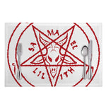 Red Satanic Pentagram Symbol Print Placemat