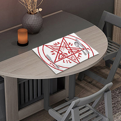 Red Satanic Pentagram Symbol Print Placemat