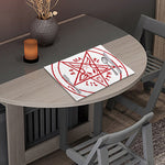 Red Satanic Pentagram Symbol Print Placemat