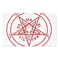 Red Satanic Pentagram Symbol Print Polyester Doormat
