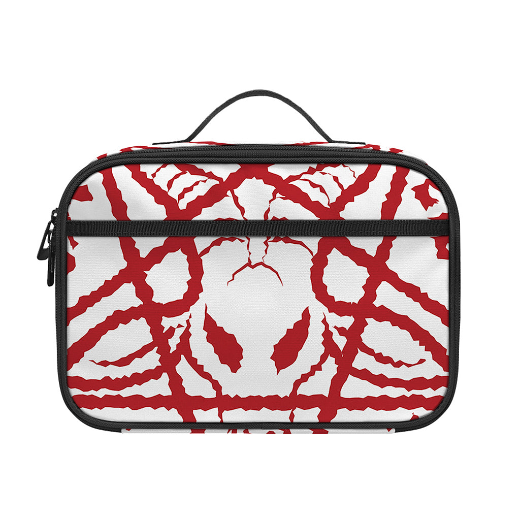 Red Satanic Pentagram Symbol Print Portable Lunch Bag