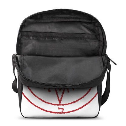 Red Satanic Pentagram Symbol Print Rectangular Crossbody Bag