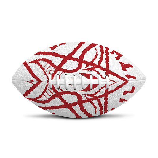 Red Satanic Pentagram Symbol Print Rugby Ball