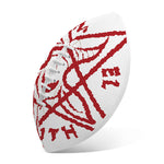 Red Satanic Pentagram Symbol Print Rugby Ball