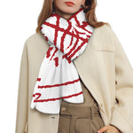 Red Satanic Pentagram Symbol Print Scarf