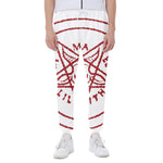 Red Satanic Pentagram Symbol Print Scuba Joggers