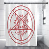 Red Satanic Pentagram Symbol Print Shower Curtain