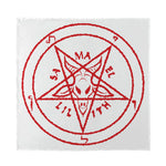 Red Satanic Pentagram Symbol Print Silk Bandana
