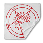 Red Satanic Pentagram Symbol Print Silk Bandana