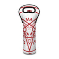 Red Satanic Pentagram Symbol Print Single Neoprene Wine Tote