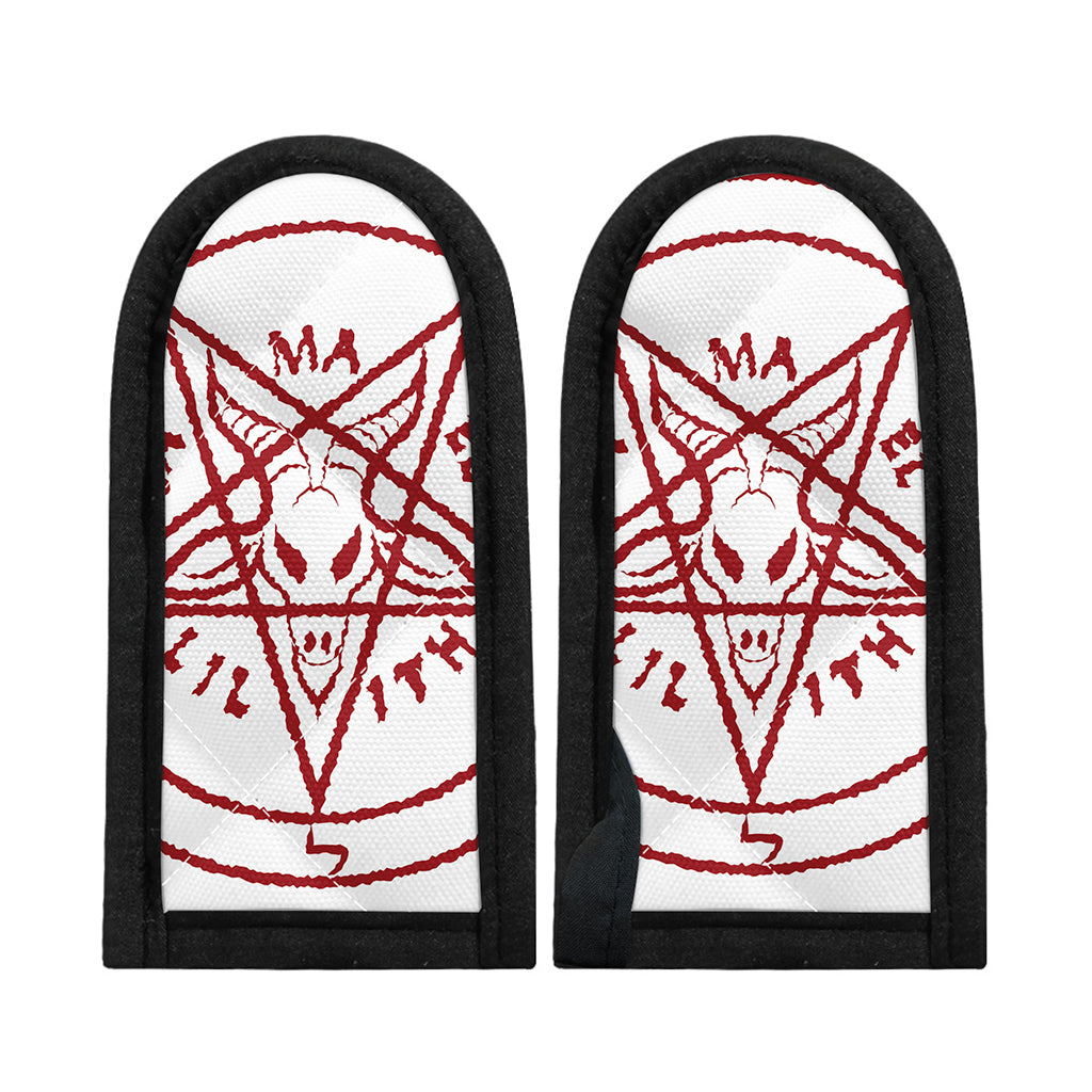 Red Satanic Pentagram Symbol Print Skillet Handle Cover