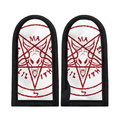 Red Satanic Pentagram Symbol Print Skillet Handle Cover