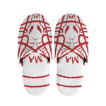 Red Satanic Pentagram Symbol Print Slippers