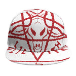 Red Satanic Pentagram Symbol Print Snapback Cap