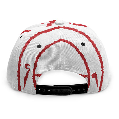 Red Satanic Pentagram Symbol Print Snapback Cap