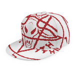 Red Satanic Pentagram Symbol Print Snapback Cap